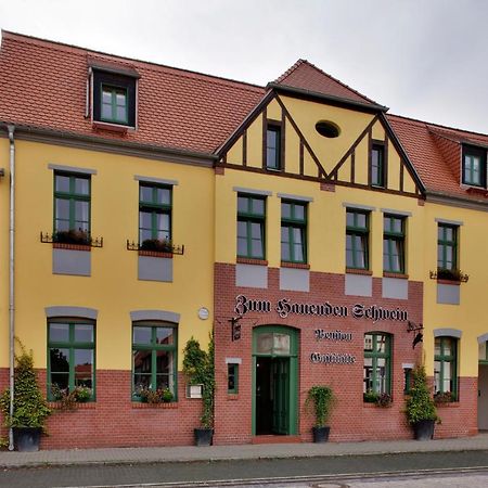 Gasthaus Und Pension "Zum Hauenden Schwein" Woerlitz Bagian luar foto