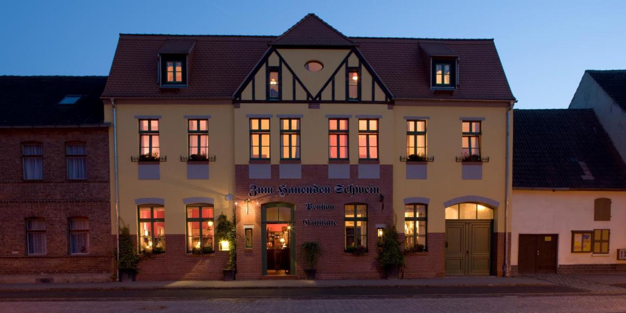 Gasthaus Und Pension "Zum Hauenden Schwein" Woerlitz Bagian luar foto